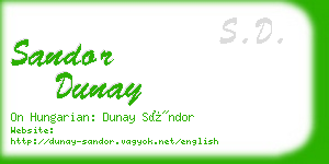 sandor dunay business card